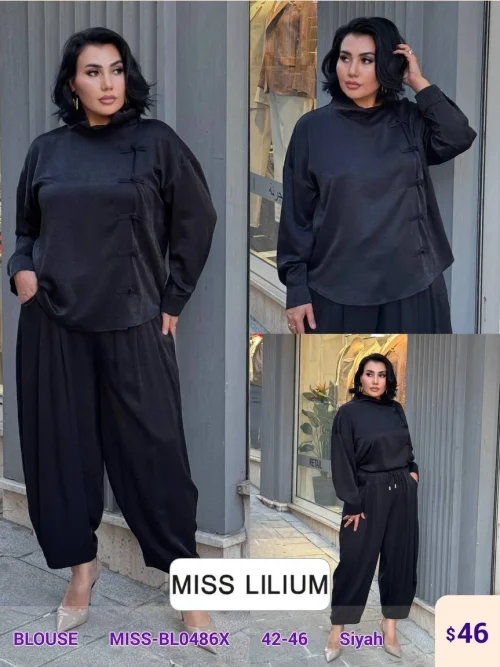 Блузка MISS LILIUM (Black, модель MISS-BL0486X) оптом