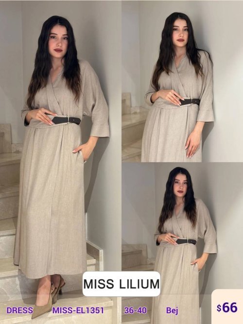 Платье MISS LILIUM (Beige, модель MISS-EL1351) оптом