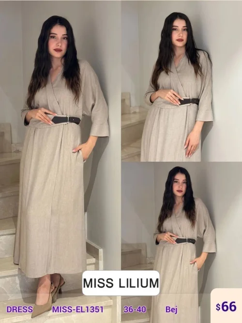 Платье MISS LILIUM (Beige, модель MISS-EL1351) оптом