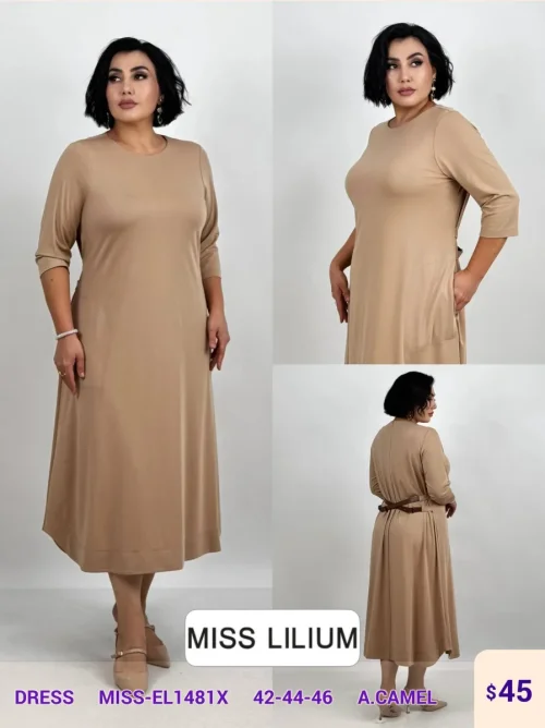 Платье MISS LILIUM (Camel, модель MISS-EL1481X) оптом