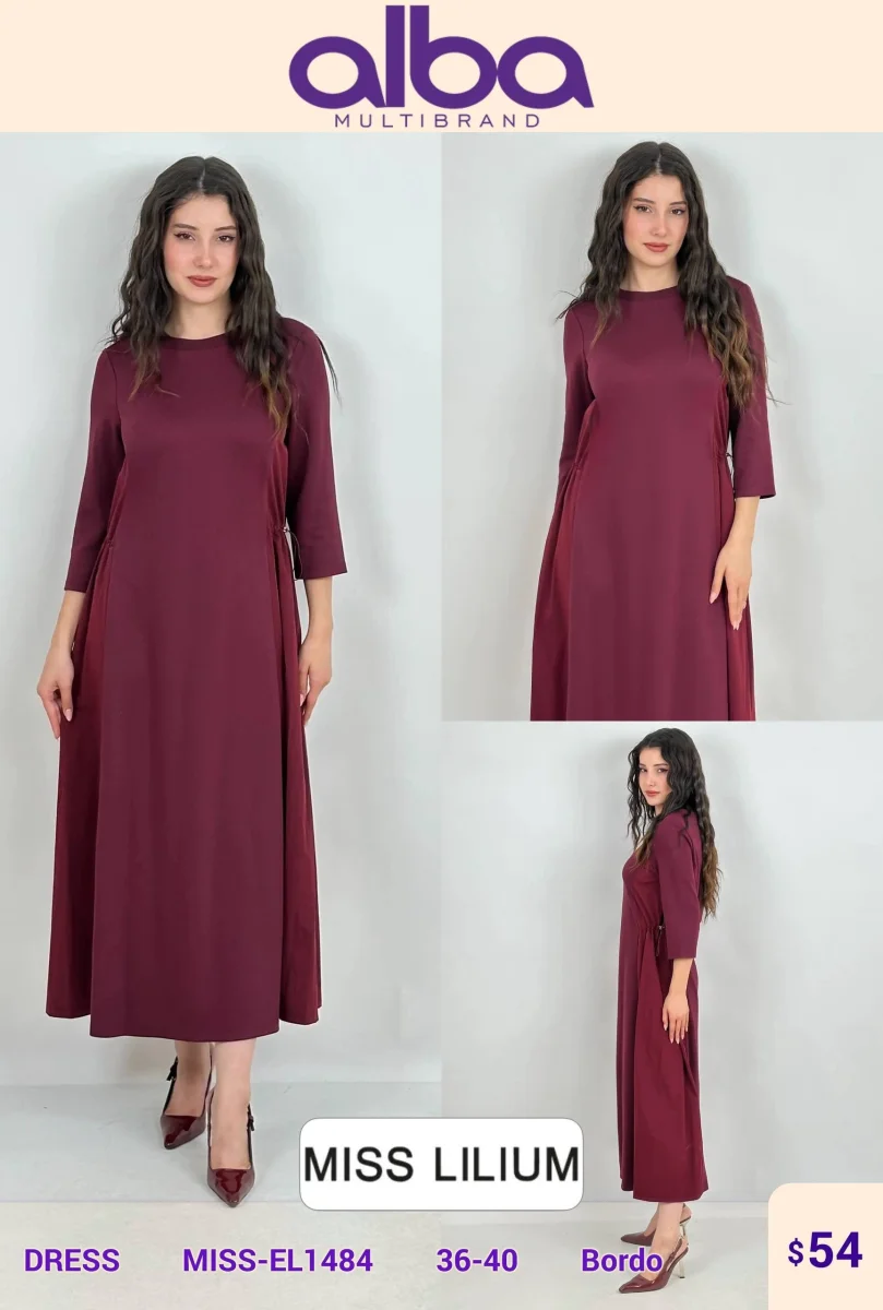 Платье MISS LILIUM (Burgundy, модель MISS-EL1484) оптом