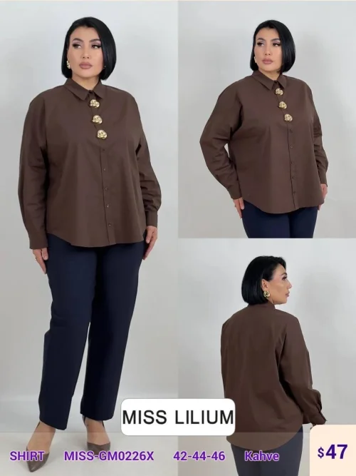 Рубашка MISS LILIUM (Brown, модель MISS-GM0226X) оптом