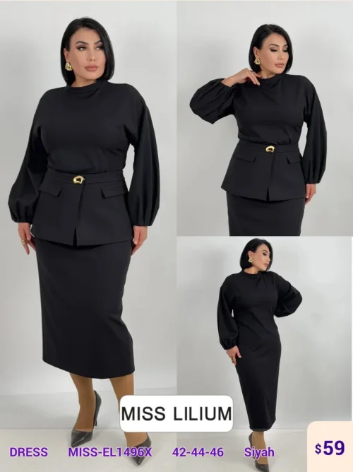 Платье MISS LILIUM (Black, модель MISS-EL1496X) оптом