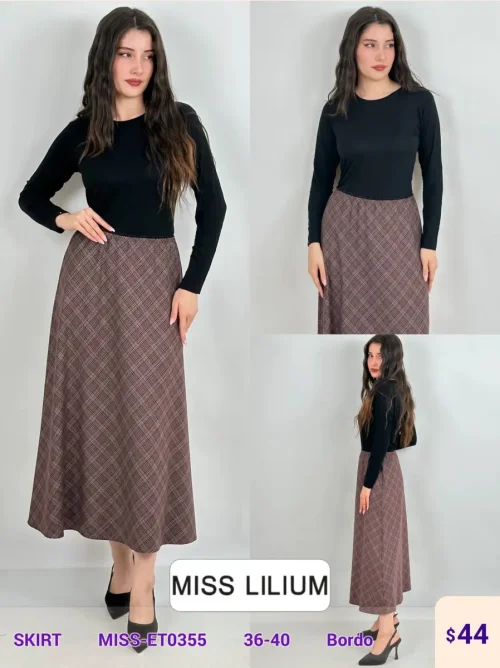 Юбка MISS LILIUM (Burgundy, модель MISS-ET0355) оптом