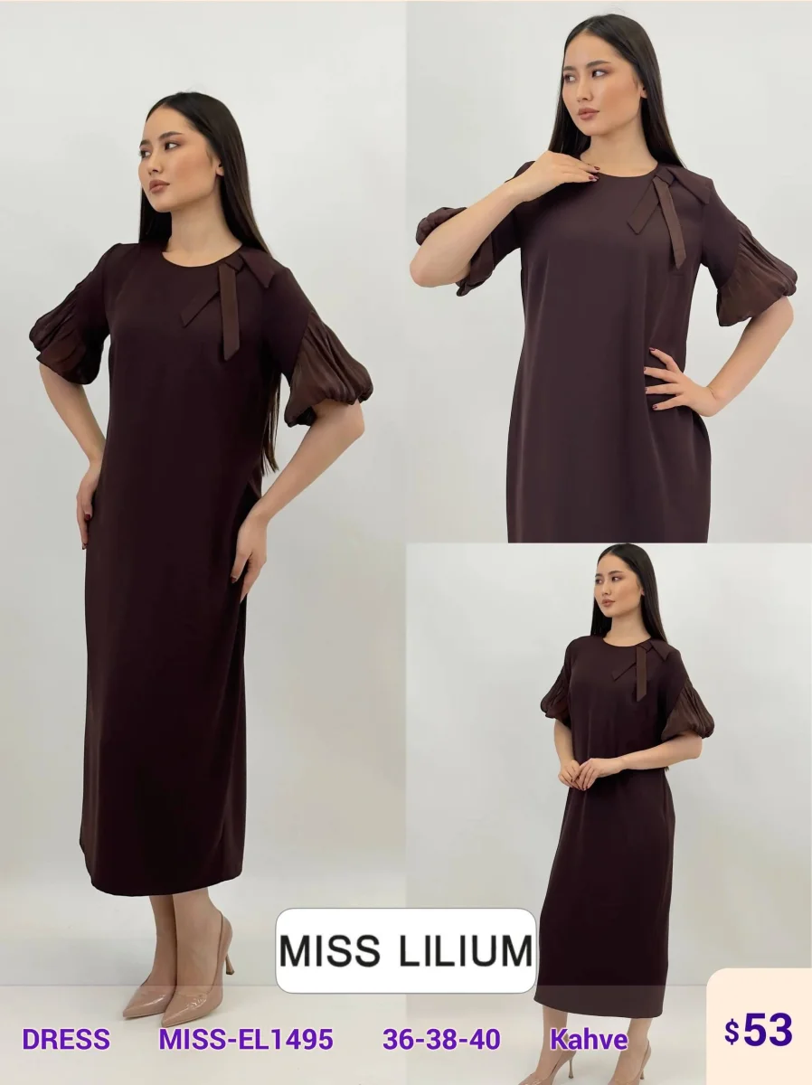 Платье MISS LILIUM (Brown, модель MISS-EL1495) оптом