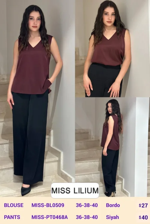 Блузка MISS LILIUM (Burgundy, модель MISS-BL0509) оптом