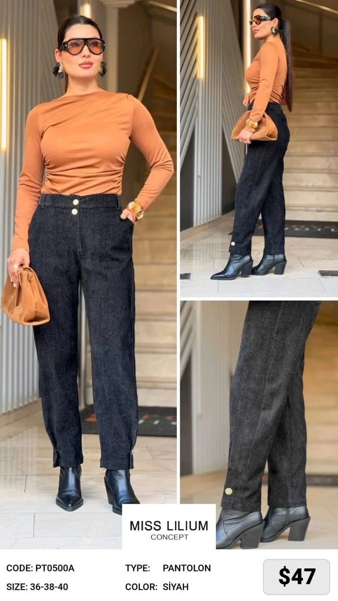Брюки MISS LILIUM (Black, модель PT0500A) оптом