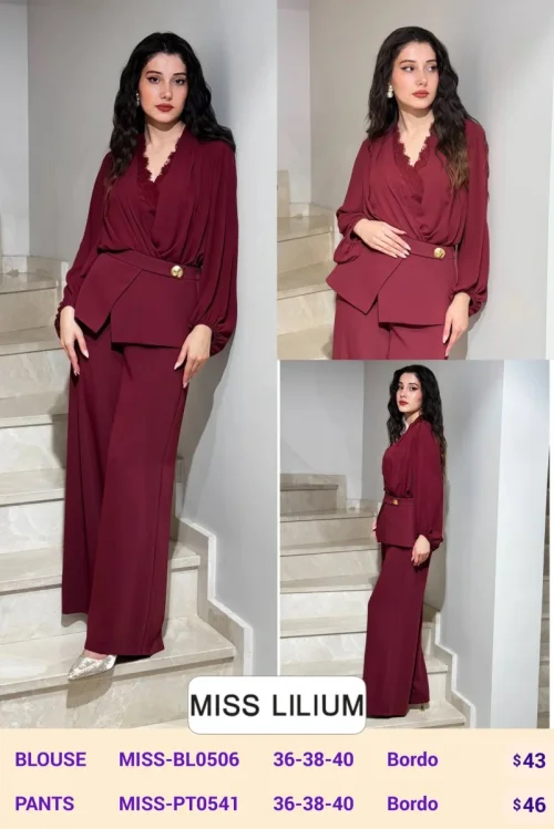 Брюки MISS LILIUM (Burgundy, модель MISS-PT0541) оптом