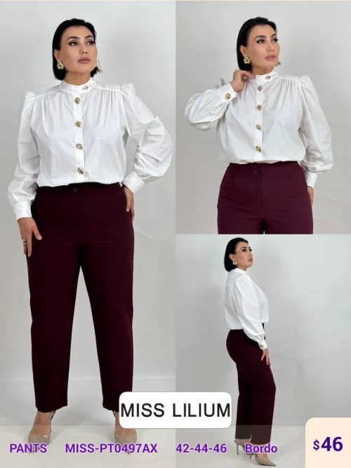 Брюки MISS LILIUM (Burgundy, модель MISS-PT0497AX) оптом