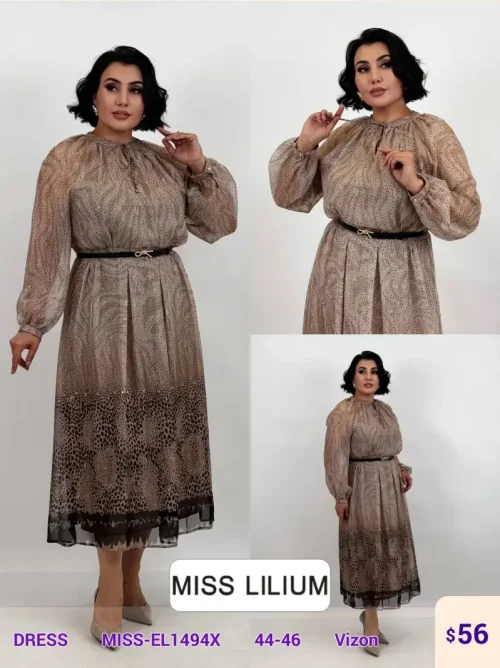 Платье MISS LILIUM (Beige, модель MISS-EL1494X) оптом