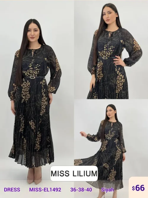 Платье MISS LILIUM (Black, модель MISS-EL1492) оптом