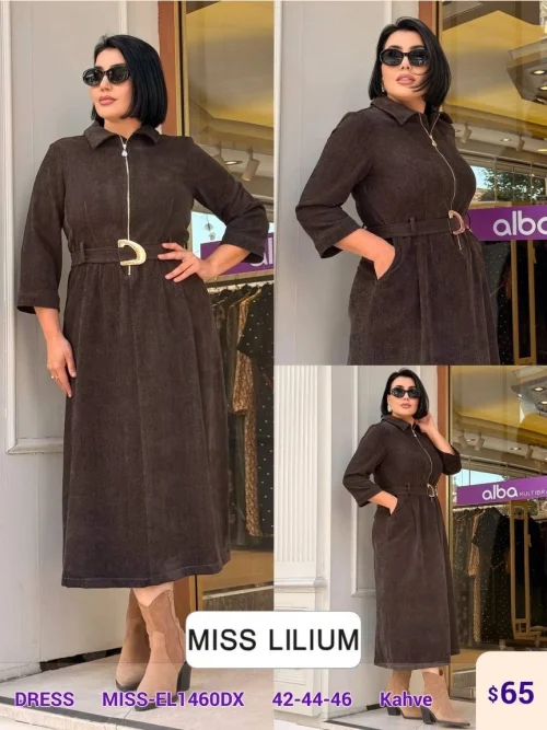 Платье MISS LILIUM (Brown, модель MISS-EL1460DX) оптом