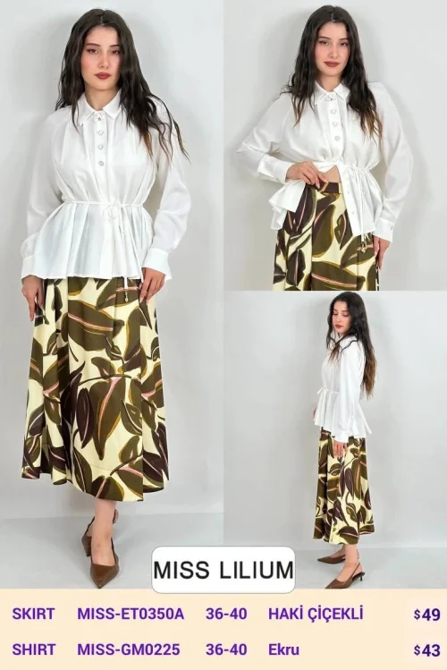 Юбка MISS LILIUM (Olive, модель MISS-ET0350A) оптом