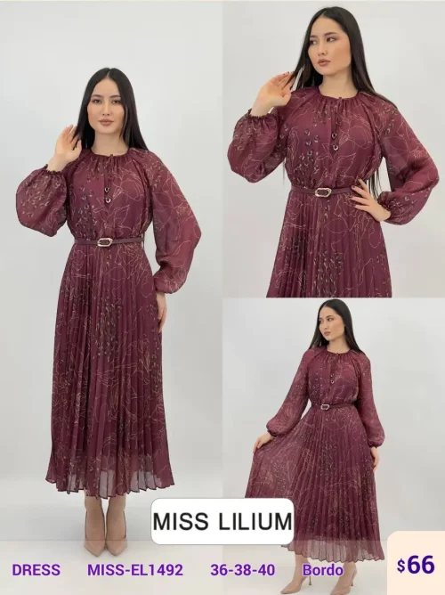 Платье MISS LILIUM (Burgundy, модель MISS-EL1492) оптом