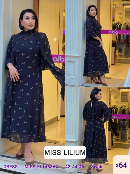 Платье MISS LILIUM (Black, модель MISS-EL1458AX) оптом