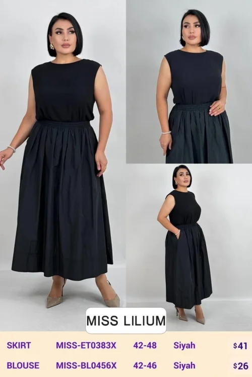 Юбка MISS LILIUM (Black, модель MISS-ET0383X) оптом