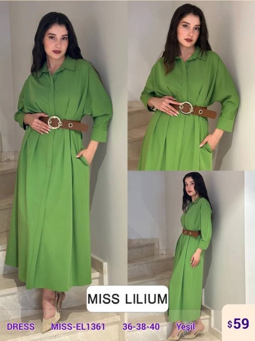 Платье MISS LILIUM (Green, модель MISS-EL1361) оптом