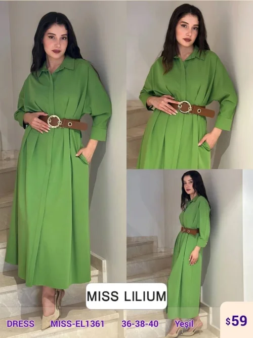 Платье MISS LILIUM (Green, модель MISS-EL1361) оптом