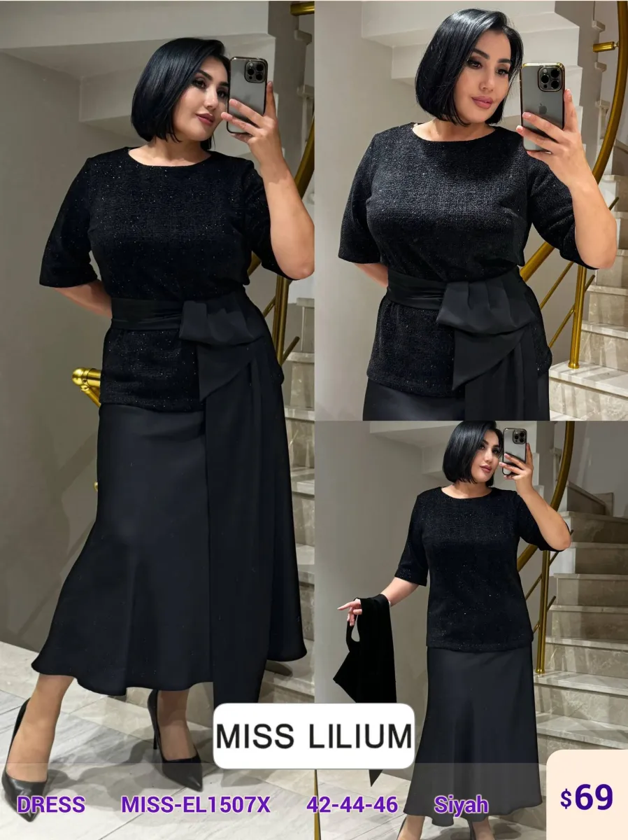 Платье MISS LILIUM (Black, модель MISS-EL1507X) оптом