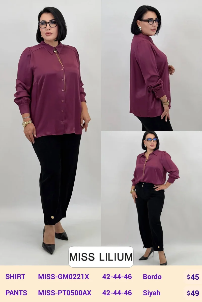 Рубашка MISS LILIUM (Burgundy, модель MISS-GM0221X) оптом