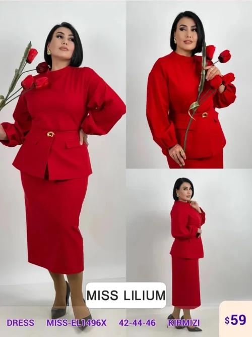 Платье MISS LILIUM (Red, модель MISS-EL1496X) оптом