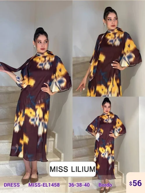 Платье MISS LILIUM (Burgundy, модель MISS-EL1458) оптом