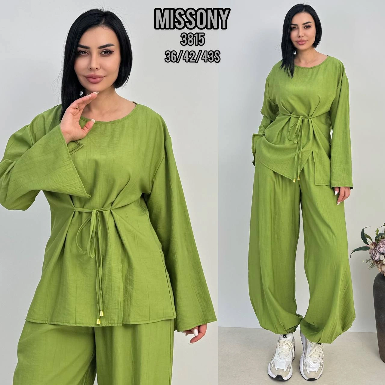 Комплект, Missony, Зеленый, модель 3815, женская одежда оптом из Турции, Лалели