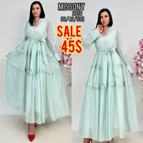 Платье, MISSONY, Мятный, модель 3756, женская одежда оптом из Турции, Лалели