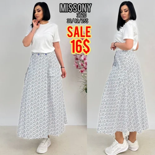 Юбка, MISSONY, Белый, модель 3720, женская одежда оптом из Турции, Лалели
