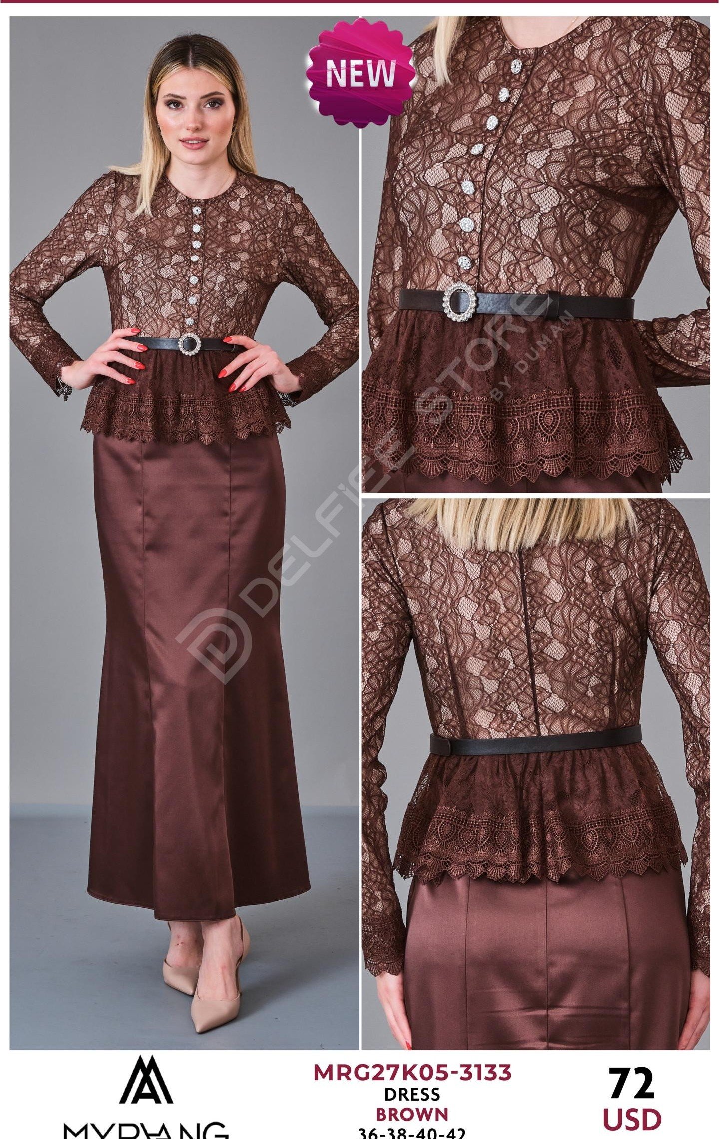 Платье MY RAANG (Коричневый, модель MRG27K05-3133) оптом