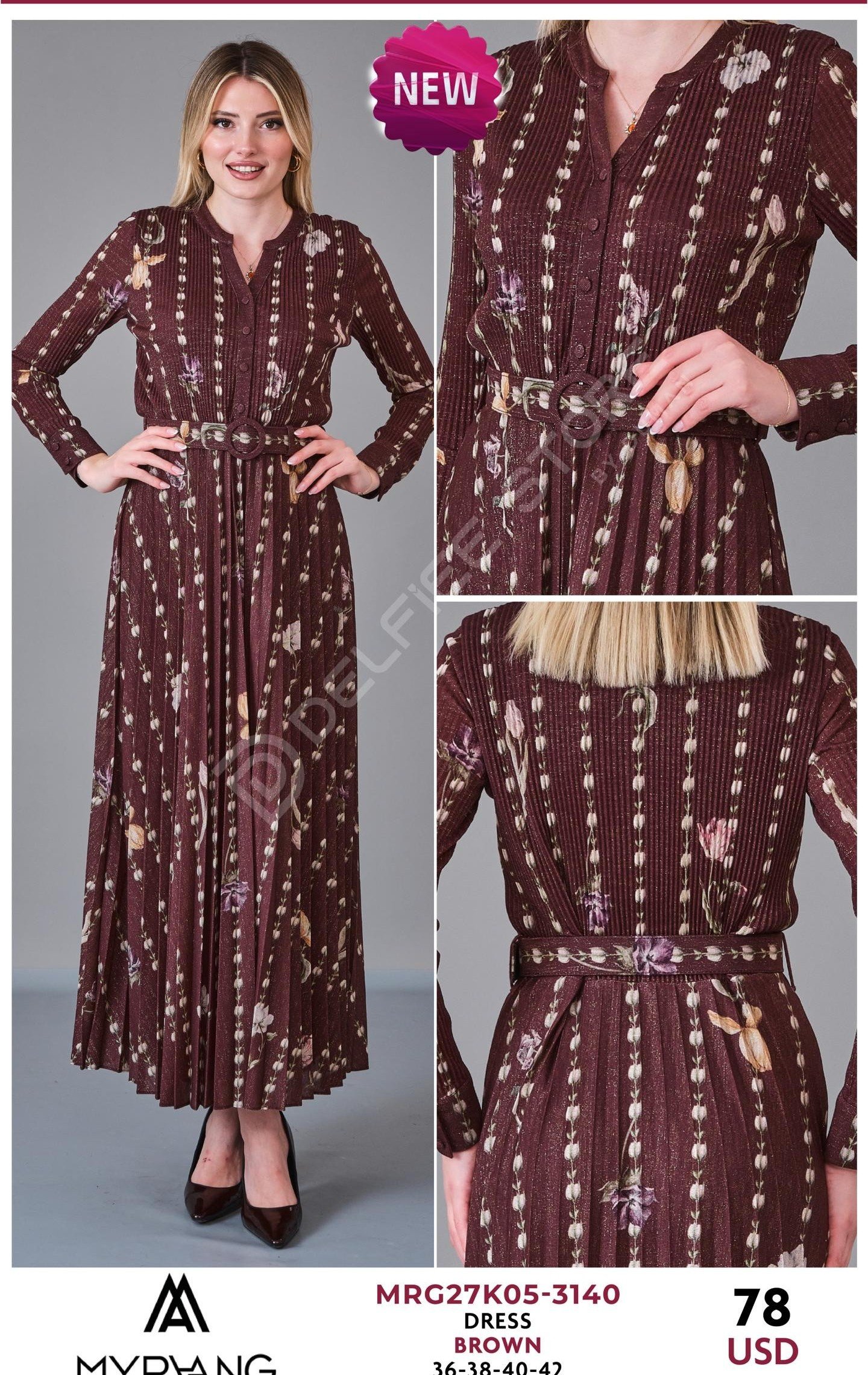 Платье MY RAANG (Коричневый, модель MRG27K05-3140) оптом