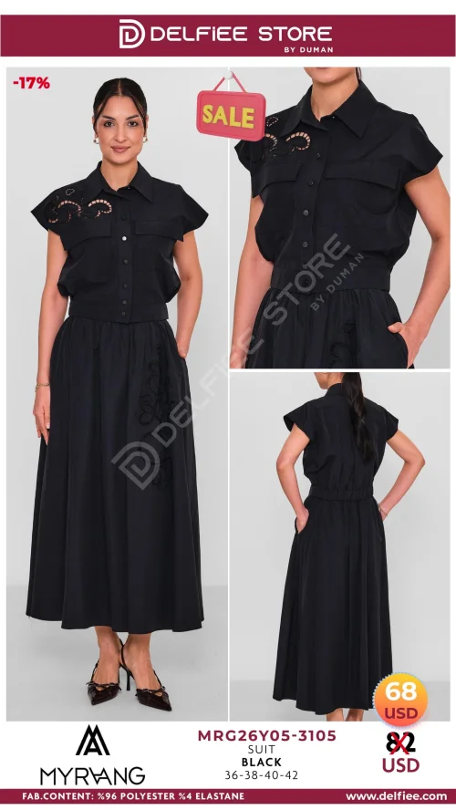 Костюм, MY RAANG, Черный, модель MRG26Y05-3105, женская одежда оптом из Турции, Лалели
