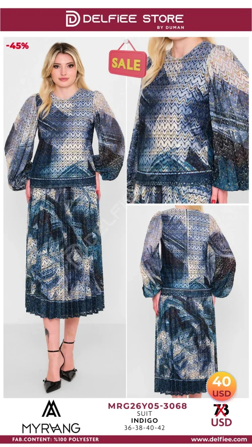 Костюм, MY RAANG, Индиго, модель MRG26Y05-3068, женская одежда оптом из Турции, Лалели