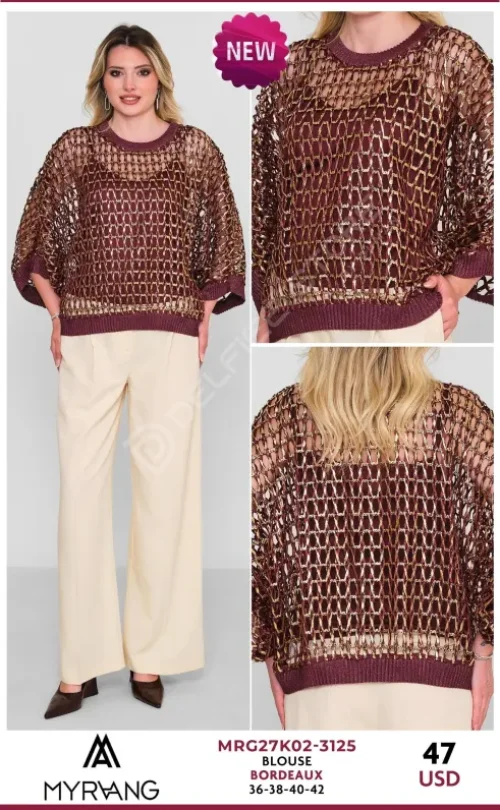 Блузка MY RAANG (Burgundy, модель MRG27K02-3125) оптом