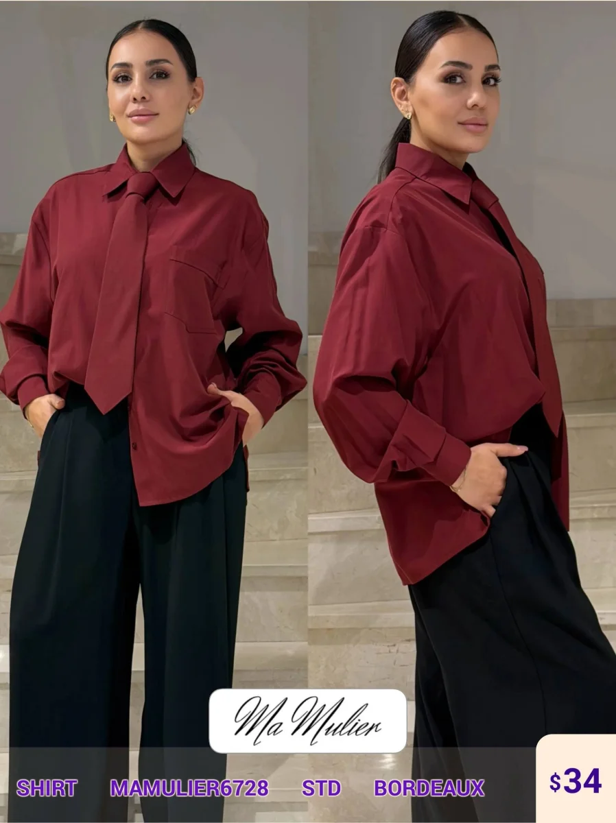 Рубашка MY RAANG (Burgundy, модель MAMULIER6728) оптом