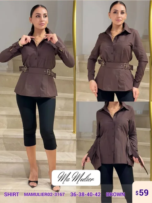 Рубашка MY RAANG (Brown, модель MAMULIER02-3167) оптом