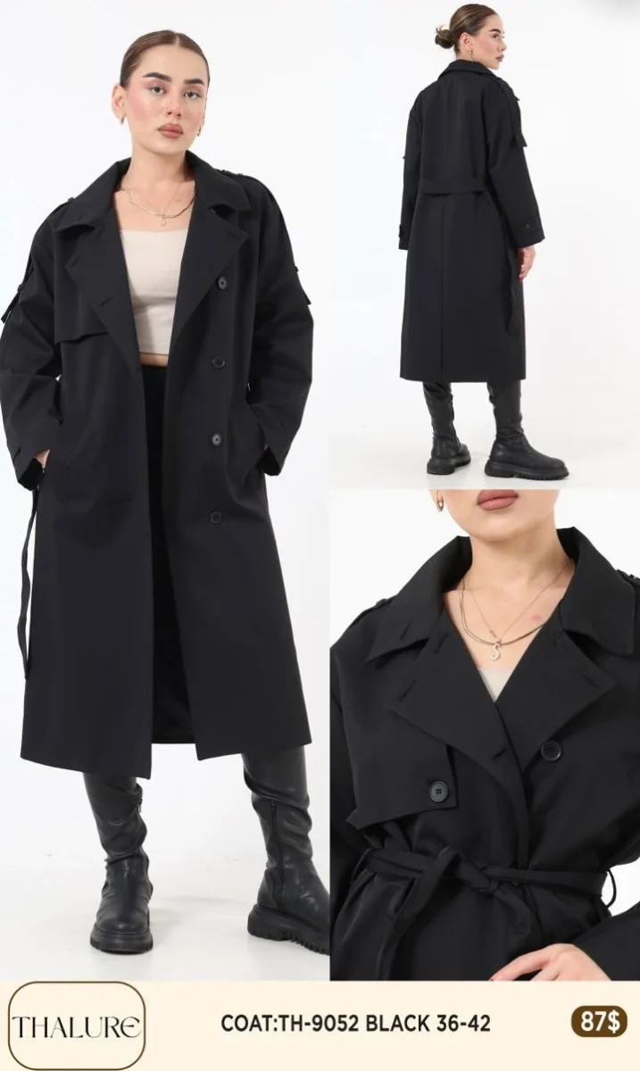 Пальто My8 Design (Black, модель TH-9052) оптом