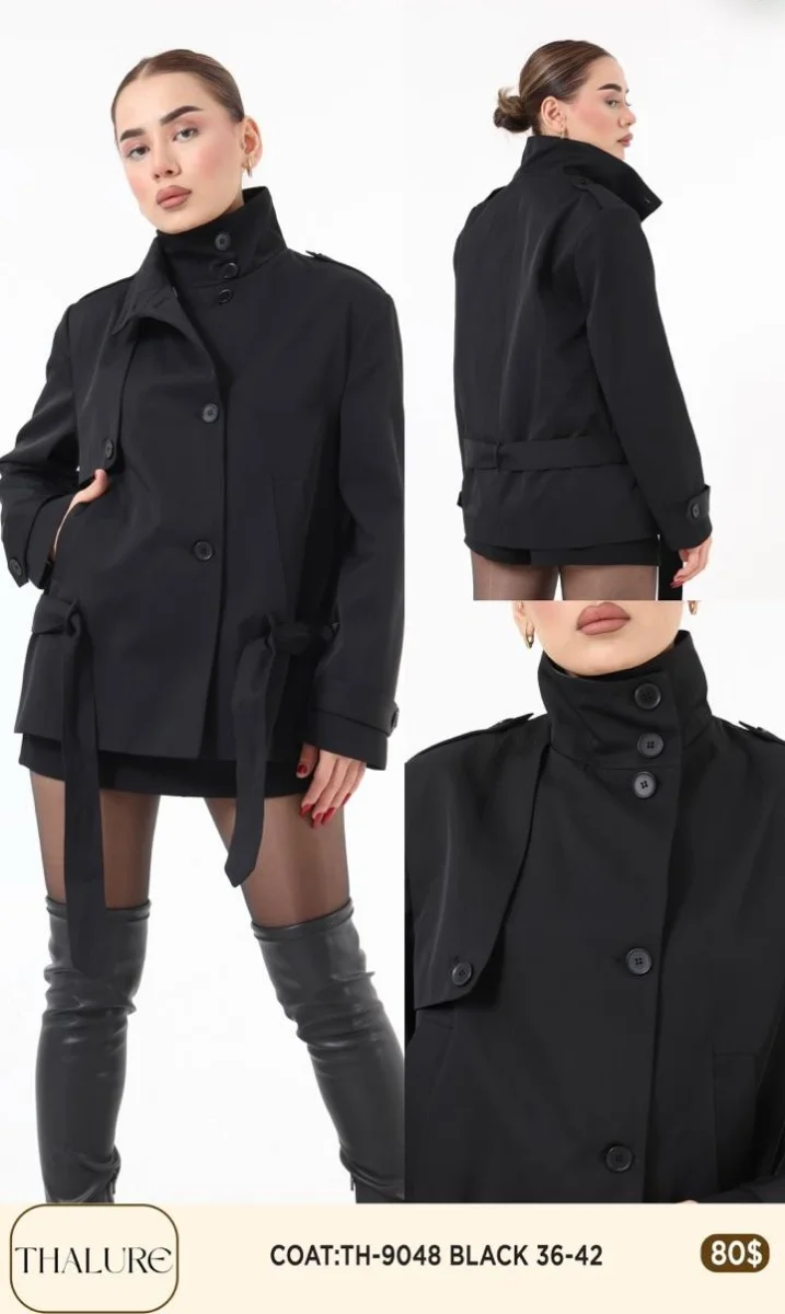 Пальто My8 Design (Black, модель TH-9048) оптом