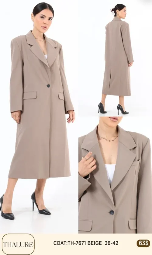 Пальто My8 Design (Beige, модель TH-7671) оптом