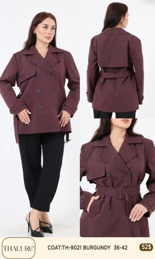Пальто My8 Design (Burgundy, модель TH-9021) оптом