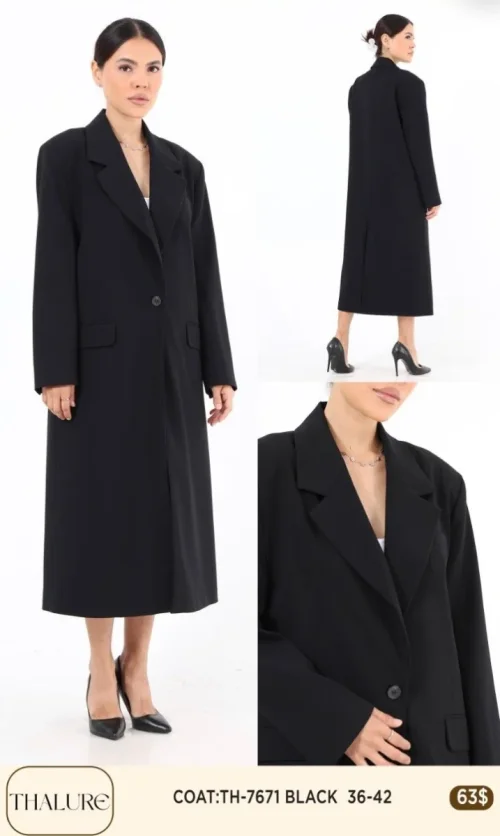 Пальто My8 Design (Black, модель TH-7671) оптом