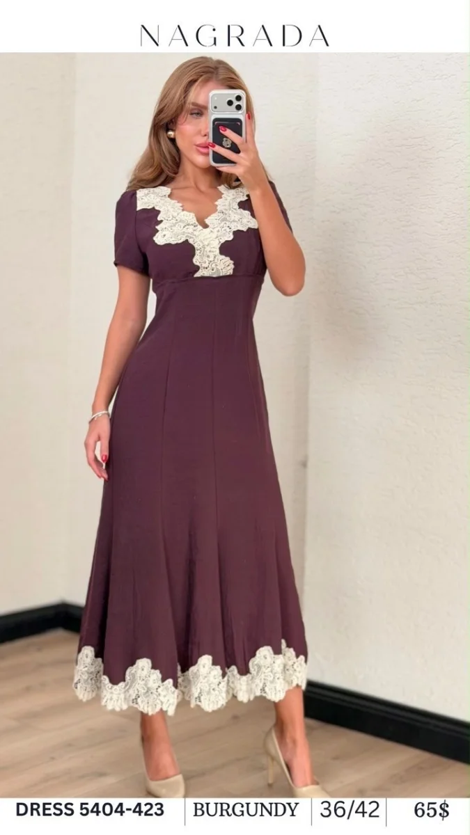 Платье NAGRADA (Burgundy, модель 5404-423) оптом