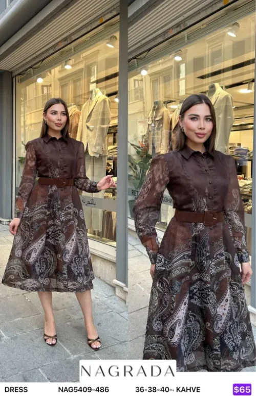 Платье NAGRADA (Brown, модель NAG5409-486) оптом
