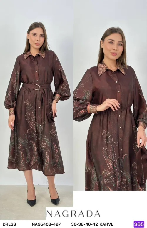 Платье NAGRADA (Brown, модель NAG5408-497) оптом