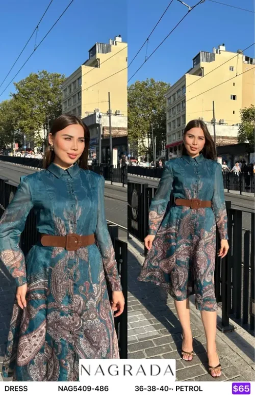 Платье NAGRADA (Turquoise, модель NAG5409-486) оптом