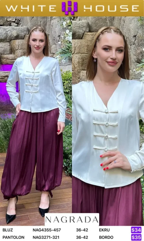 Блузка NAGRADA (Cream, модель NAG4355-457) оптом