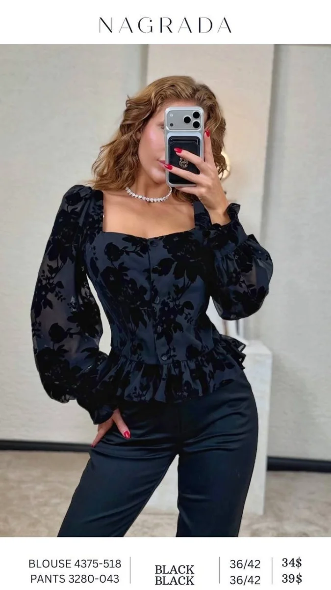 Блузка NAGRADA (Black, модель 4375-518) оптом