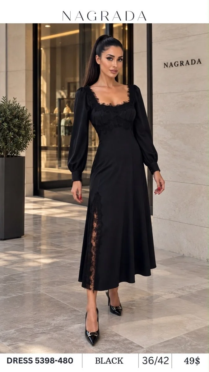 Платье NAGRADA (Black, модель 5398-480) оптом