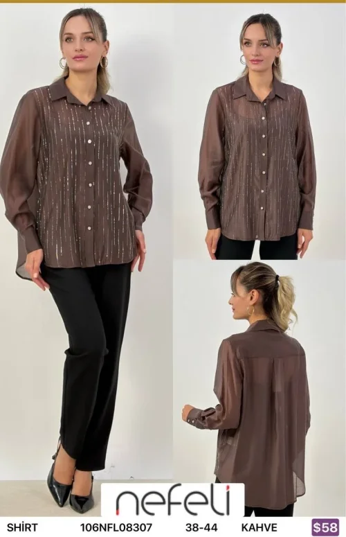 Рубашка Nefeli (Brown, модель 106NFL08307) оптом