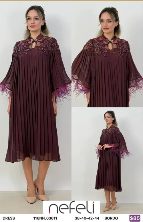 Платье Nefeli (Burgundy, модель 116NFL03011) оптом